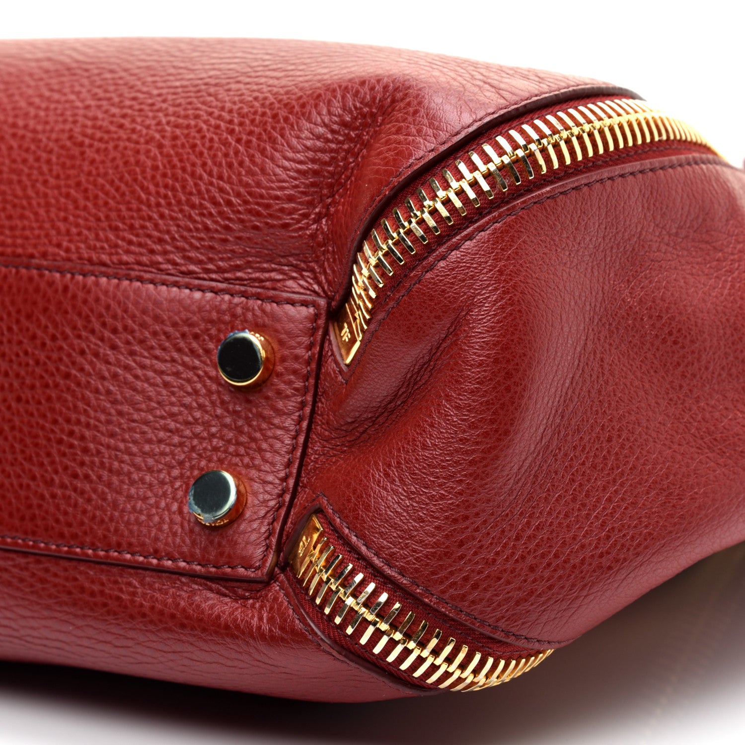 Tom Ford Grained Calfskin Medium Sedgwick Zipper Tote Cabernet 7 of 10