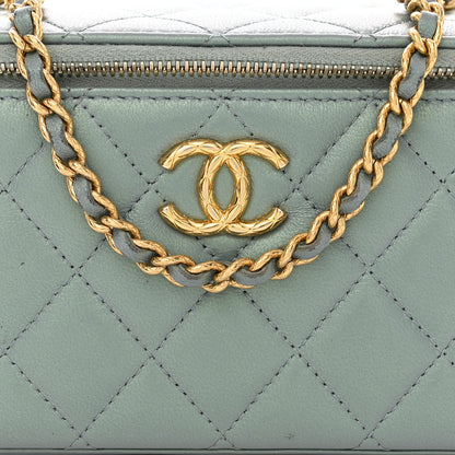 Chanel Metallic Lambskin Quilted Small CC Dynasty Vanity Case With Chain Grey 11 of 14