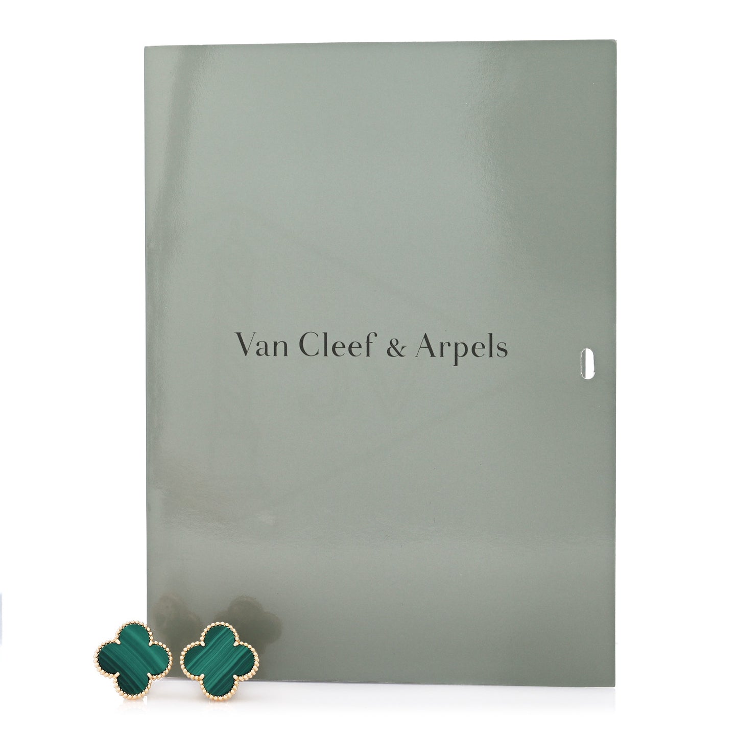 18K Yellow Gold Malachite Magic Alhambra Earrings