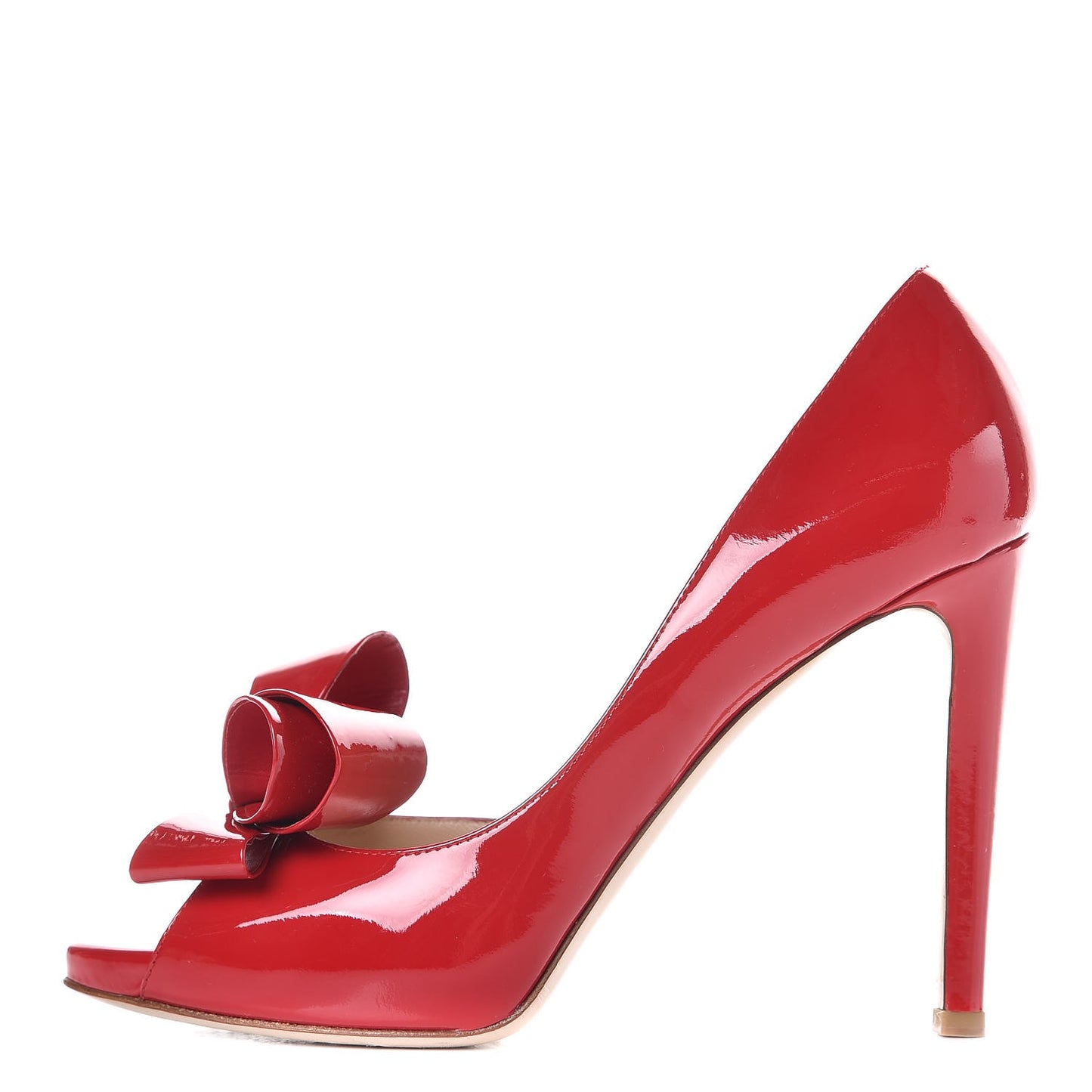 Patent Couture Bow Peep Toe d'Orsay 15/110mm Pumps 39.5 Rosso Valentino
