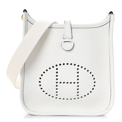 Hermes Taurillon Clemence Amazone Evelyne TPM New White 1 of 9