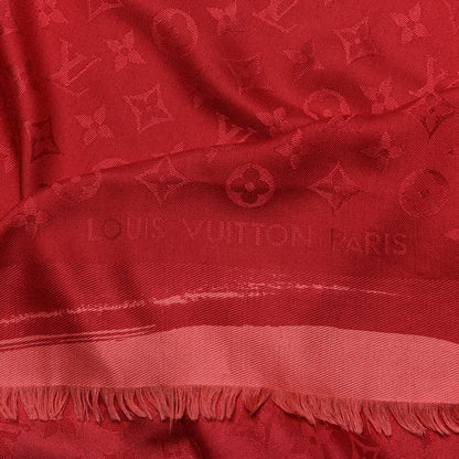Louis Vuitton Silk Wool Monogram Arty Shawl Pink 4 of 4