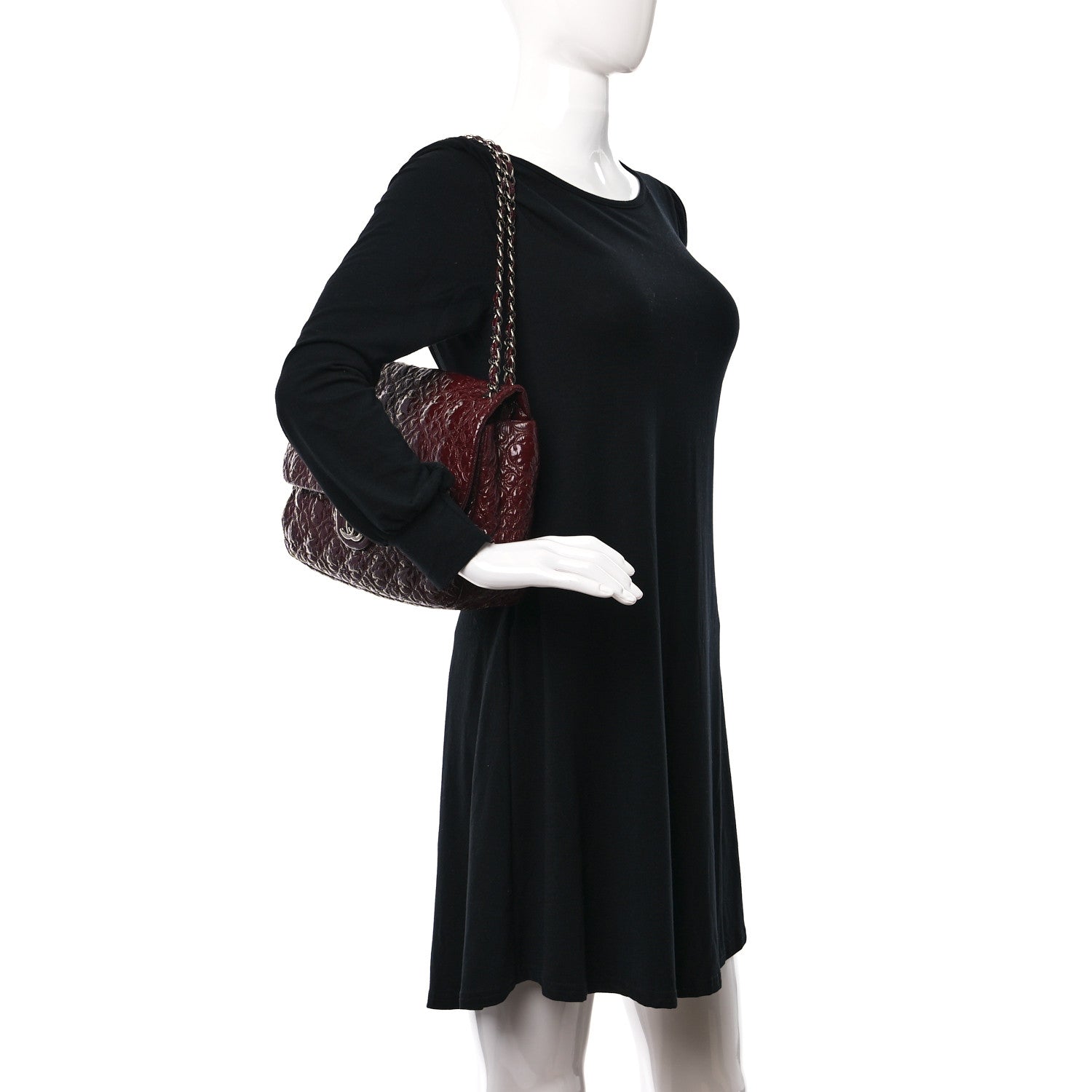 Chanel Vinyl Rock In Moscow Single Flap Dark Red 2 of 9