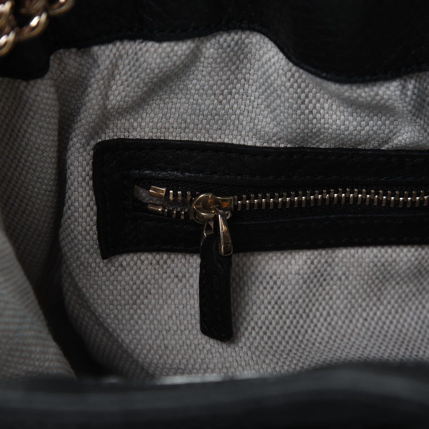 Gucci Pebbled Calfskin Medium Soho Chain Shoulder Bag Black 11 of 18