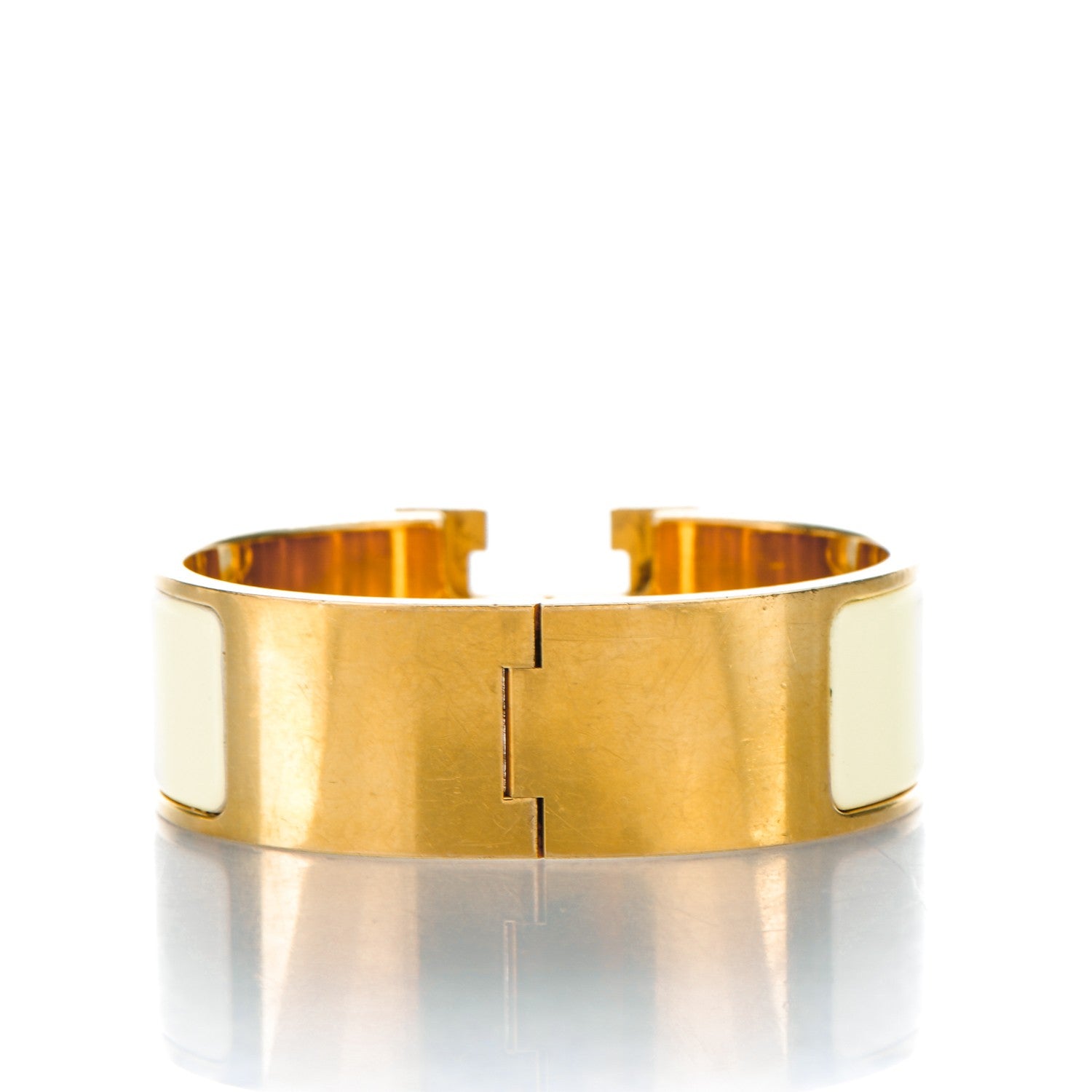 Hermes Enamel Wide Clic Clac H Bracelet PM Craie 3 of 4