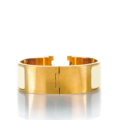 Hermes Enamel Wide Clic Clac H Bracelet PM Craie 3 of 4
