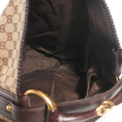 Gucci Monogram Large Horsebit Chain Hobo Dark Brown 5 of 14