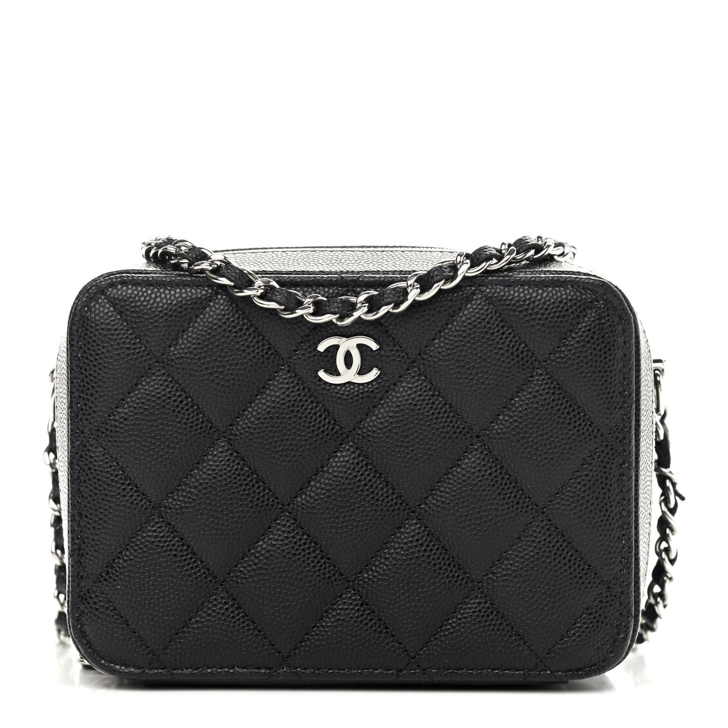 Caviar Quilted Camera Bag Black