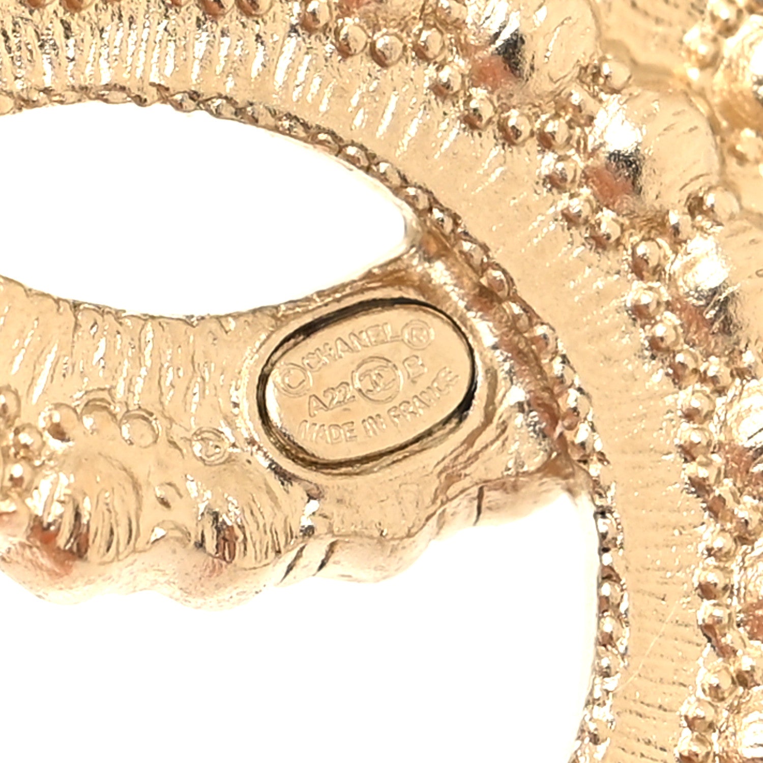 Chanel Crystal CC Earrings Black Gold 4 of 4