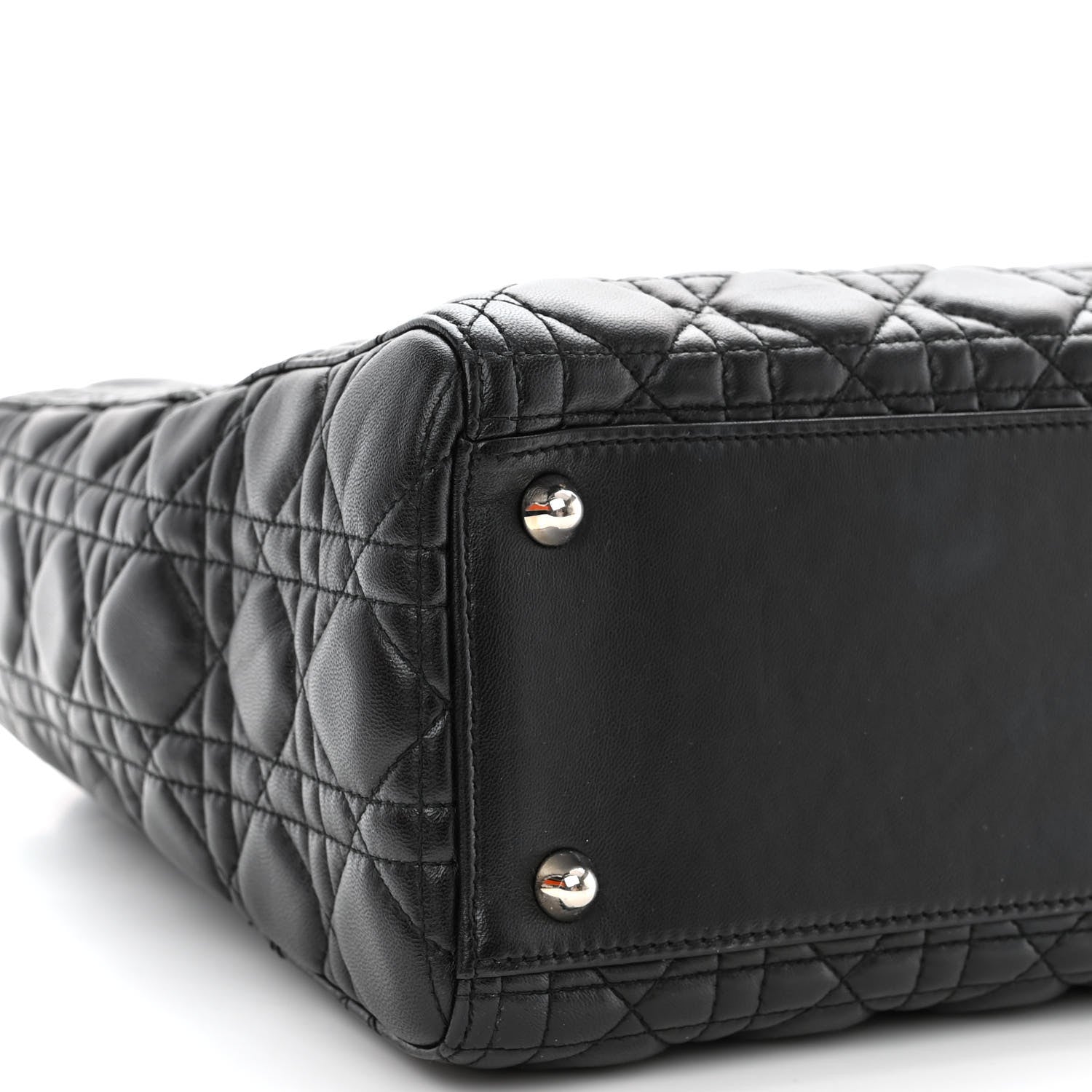 Christian Dior Lambskin Cannage Large Lady Dior Black 9 of 10