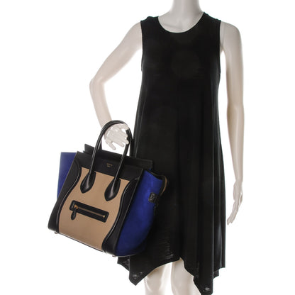 Celine Elephant Calfskin Mini Tri-Color Luggage Sand 2 of 7