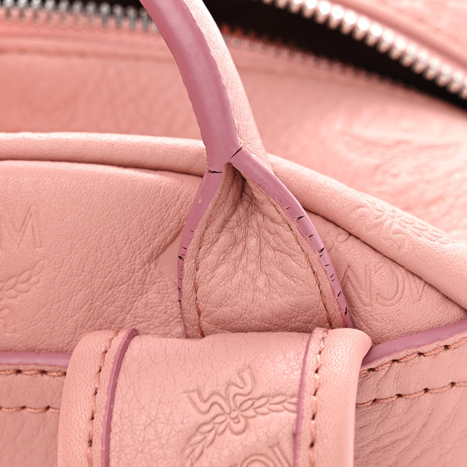 MCM Calfskin Ottomar Monogram Small Backpack Pink 12 of 13