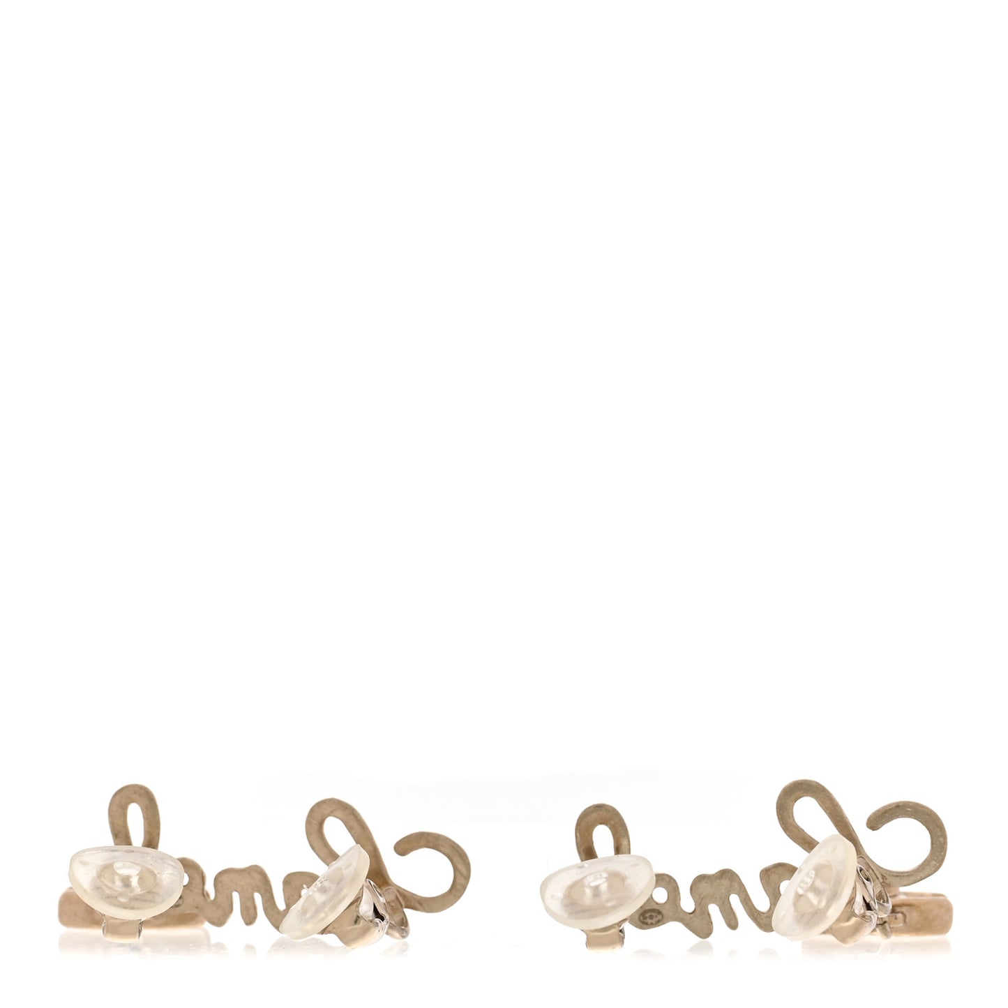 Metal CC Turnlock Climber Clip On Earrings Gold