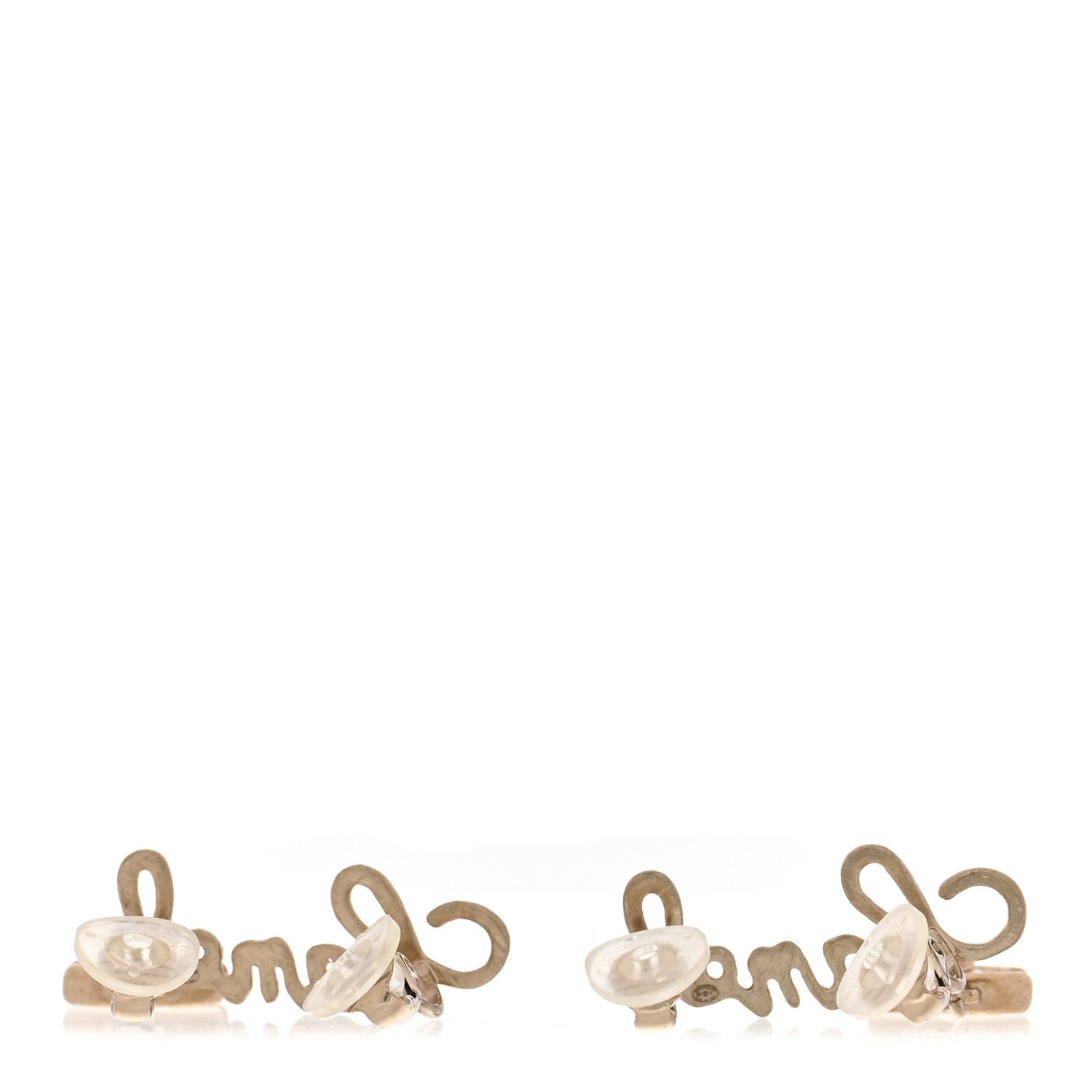 Chanel Metal CC Turnlock Climber Clip On Earrings Gold 3 of 5