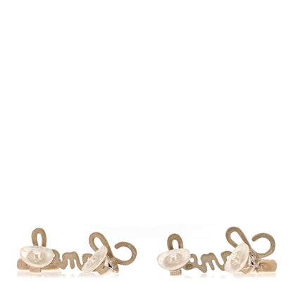 Chanel Metal CC Turnlock Climber Clip On Earrings Gold 3 of 5