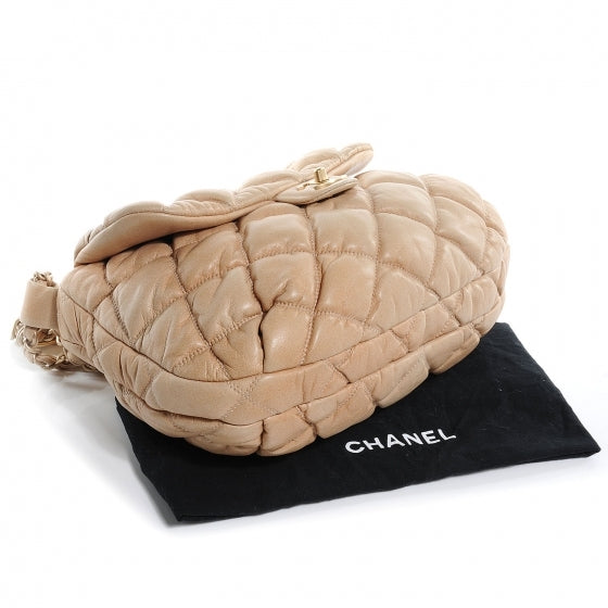 Chanel Leather Small Mini Bubble Quilt Flap Beige 4 of 7