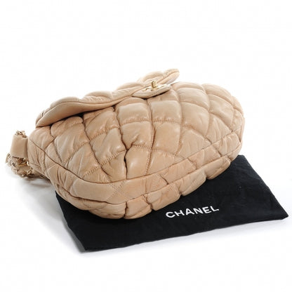 Chanel Leather Small Mini Bubble Quilt Flap Beige 4 of 7