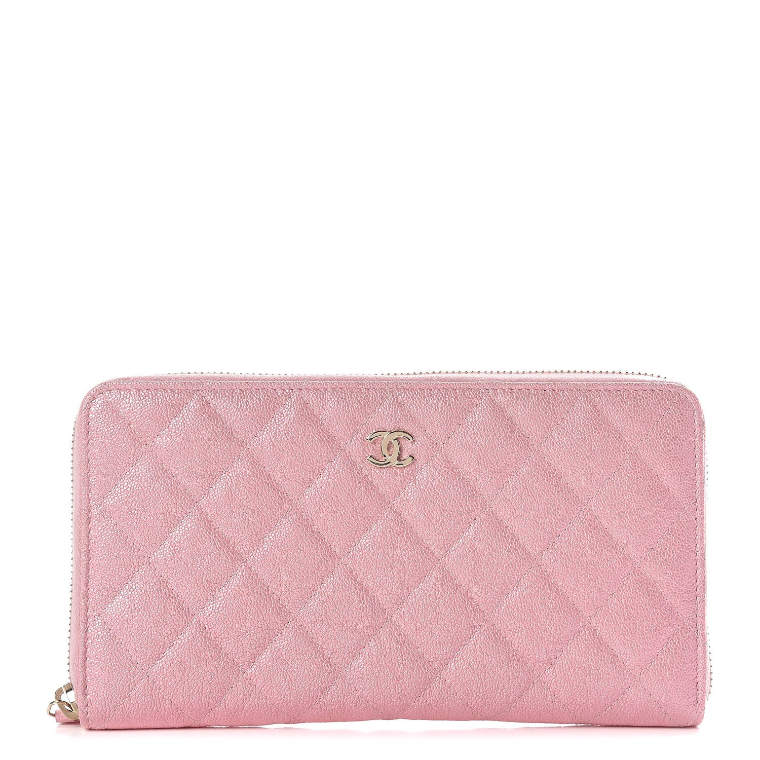 Chanel Iridescent Caviar Quilted Large Zip Around Organizer Wallet Pink 1 of 11