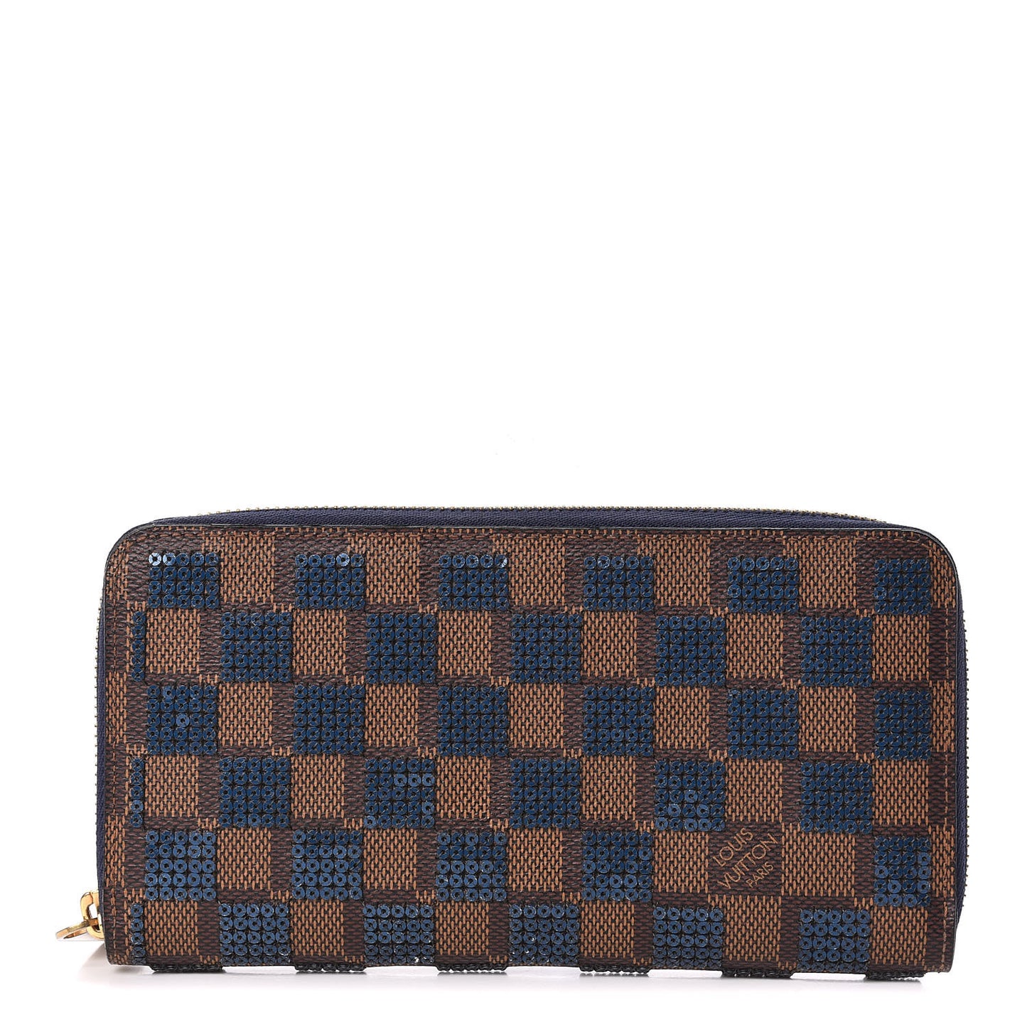 Damier Paillettes Zippy Wallet Blue
