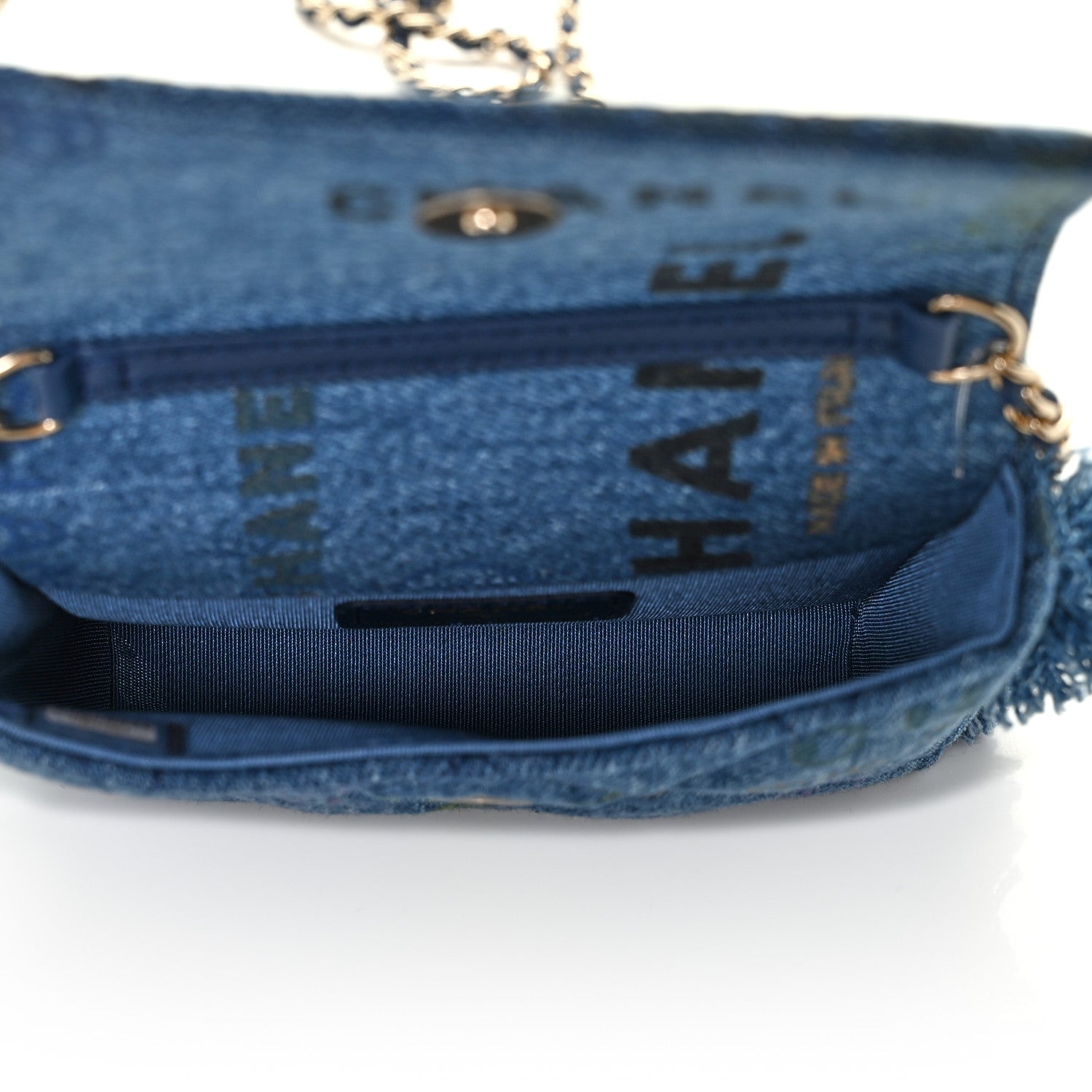 Chanel Denim Quilted Denim Mood Clutch With Chain Blue Multicolor 5 of 10