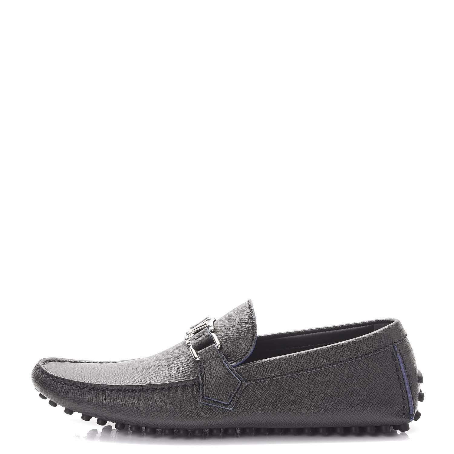 Louis Vuitton Mens Taiga Hockenheim Moccasin Loafers 8 Ardoise 1 of 9
