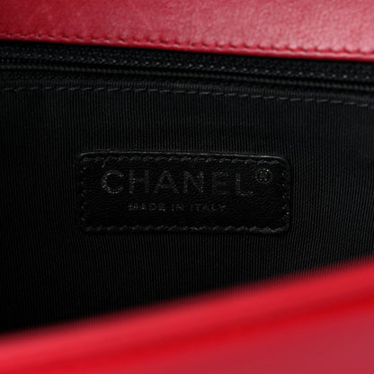 Chanel Patent Calfskin New Medium Plexiglass Boy Flap Red 6 of 15