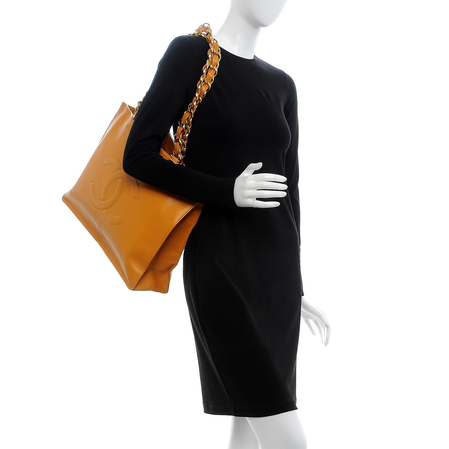 Chanel Lambskin Jumbo CC Shoulder Bag Orange 2 of 12