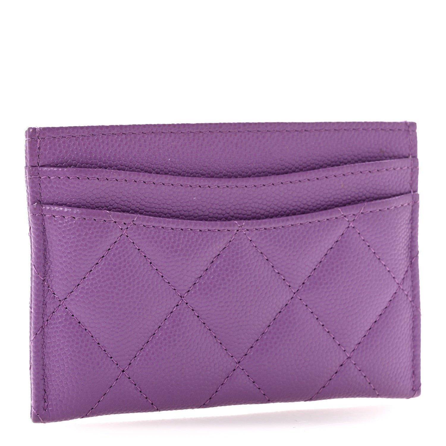 Chanel Caviar Quilted Card Holder Purple 3 of 10
