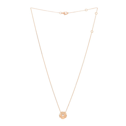 Chanel 18K Rose Gold Diamond Extrait de Camelia Pendant Necklace 4 of 6