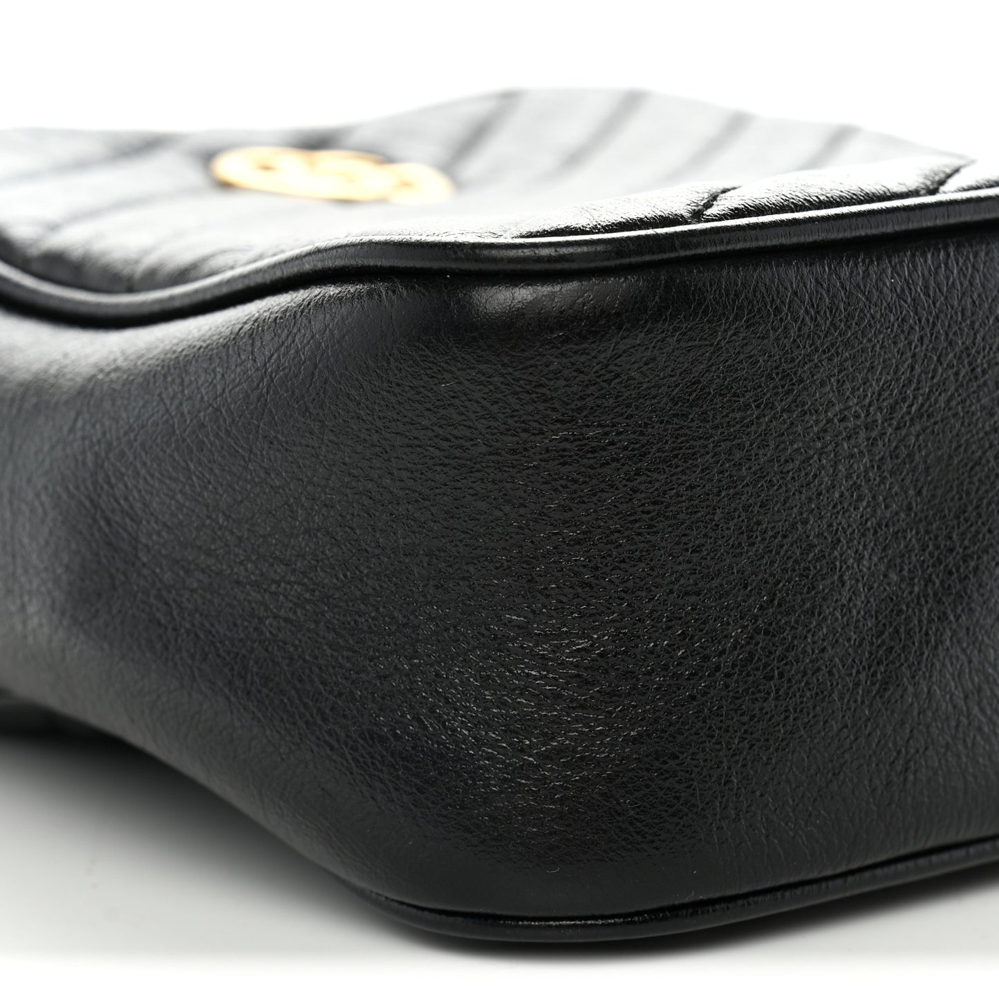 Azalea Calfskin Matelasse Diagonal Tall GG Marmont Crossbody Bag Black
