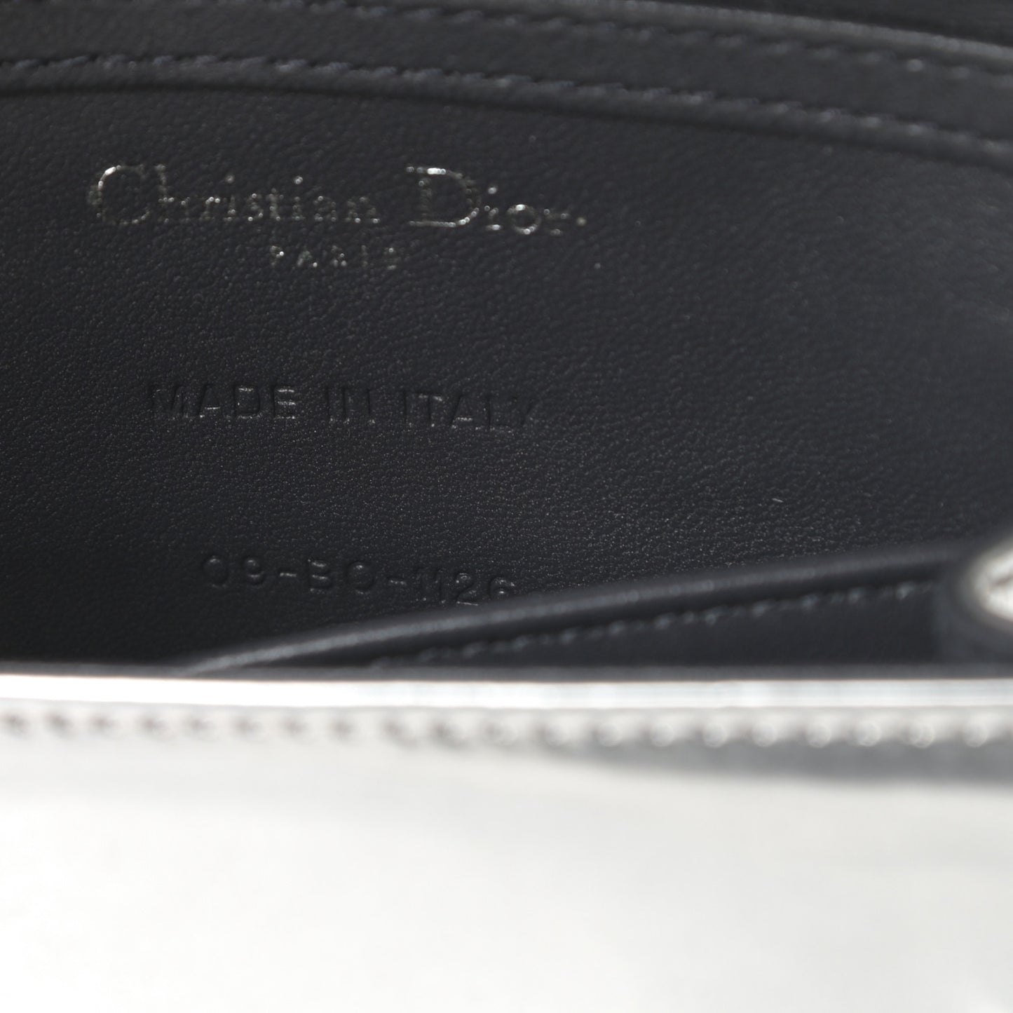 Metallic Patent Micro-Cannage Baby Diorama Flap Bag Silver