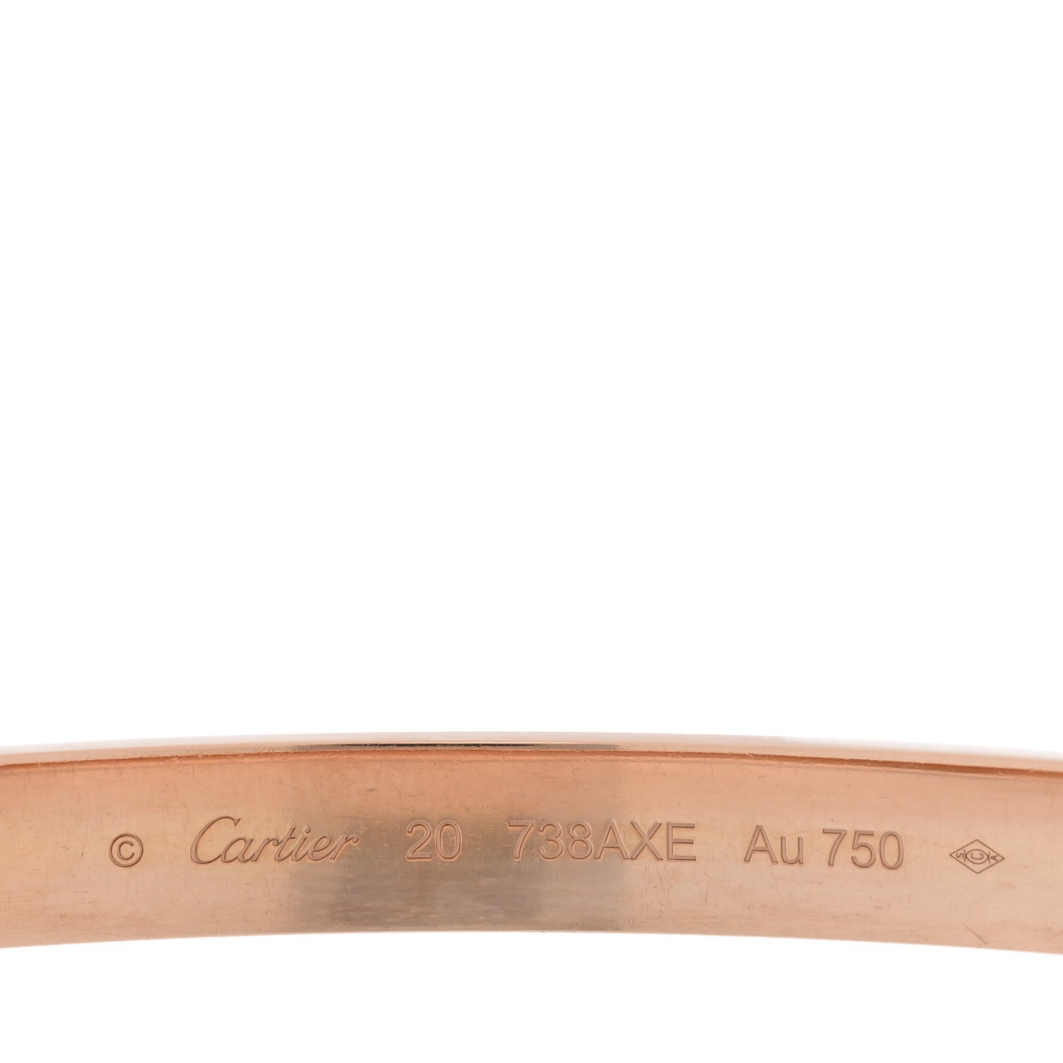 Cartier 18K Pink Gold Brushed Finish LOVE Bracelet 20 3 of 7