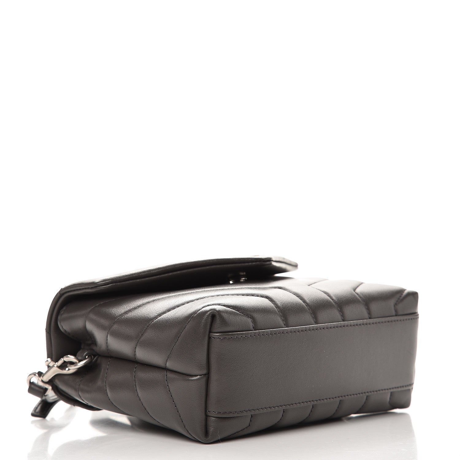 Saint Laurent Calfskin Y Quilted Monogram Toy Loulou Crossbody Bag Asphalt 4 of 9