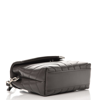 Saint Laurent Calfskin Y Quilted Monogram Toy Loulou Crossbody Bag Asphalt 4 of 9
