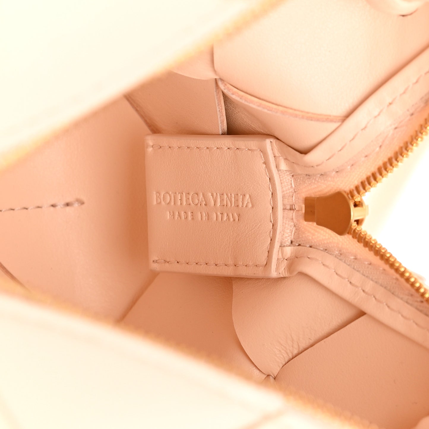 Lambskin Maxi Intrecciato Mini Cassette Camera Bag Macaroon