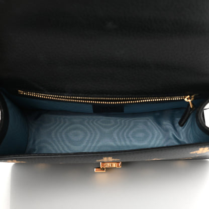 Gucci Textured Calfskin Bee Star Print Small Sylvie Shoulder Bag Black 5 of 13