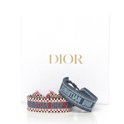 Christian Dior Woven Cotton J'Adior Friendship Bracelet Set 3 of 3