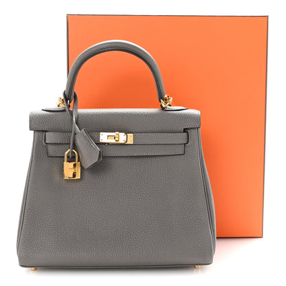 Hermes Togo Kelly Retourne 25 Etain 10 of 10