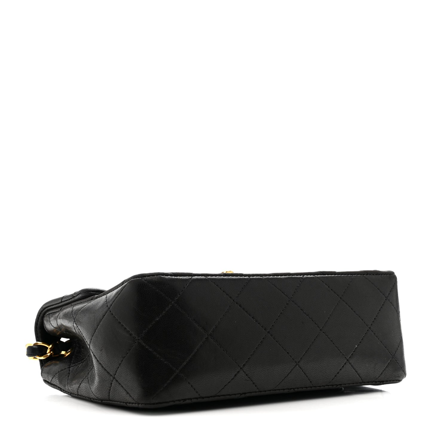 Lambskin Quilted Mini Square Flap Black