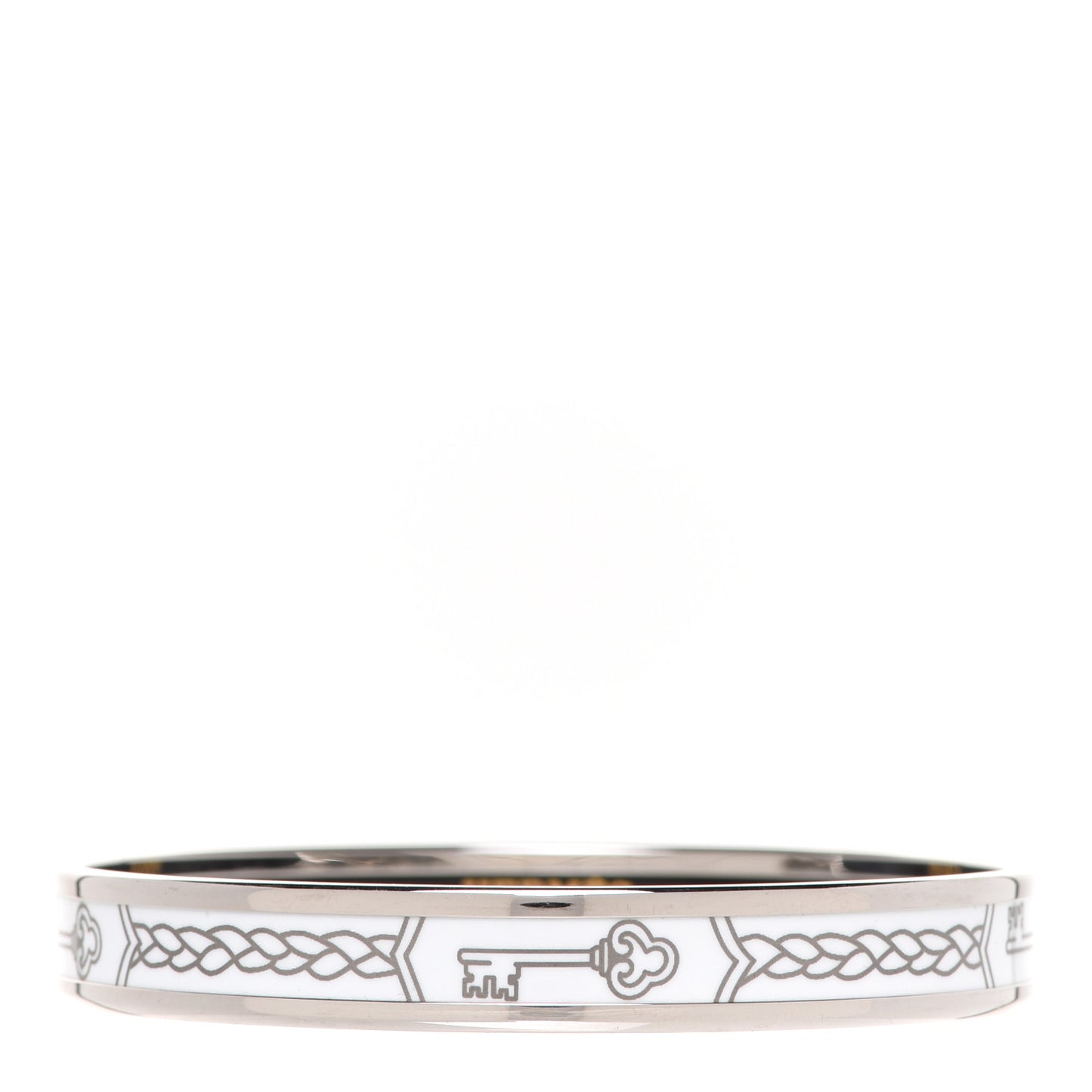 Enamel Printed Narrow Le Cles Bracelet 65 Platine White