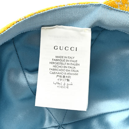 Gucci Canvas Lame GG Monogram Rush Baseball Hat M Yellow Silver 8 of 8