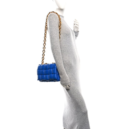 Bottega Veneta Lambskin Maxi Intreccio Padded Chain Cassette Crossbody Bag Cobalt 2 of 12