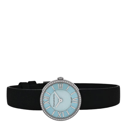 Tiffany Stainless Steel Calfskin Diamond Bezel 24mm Atlas 2-Hand Quartz Watch Tiffany Blue 2 of 5