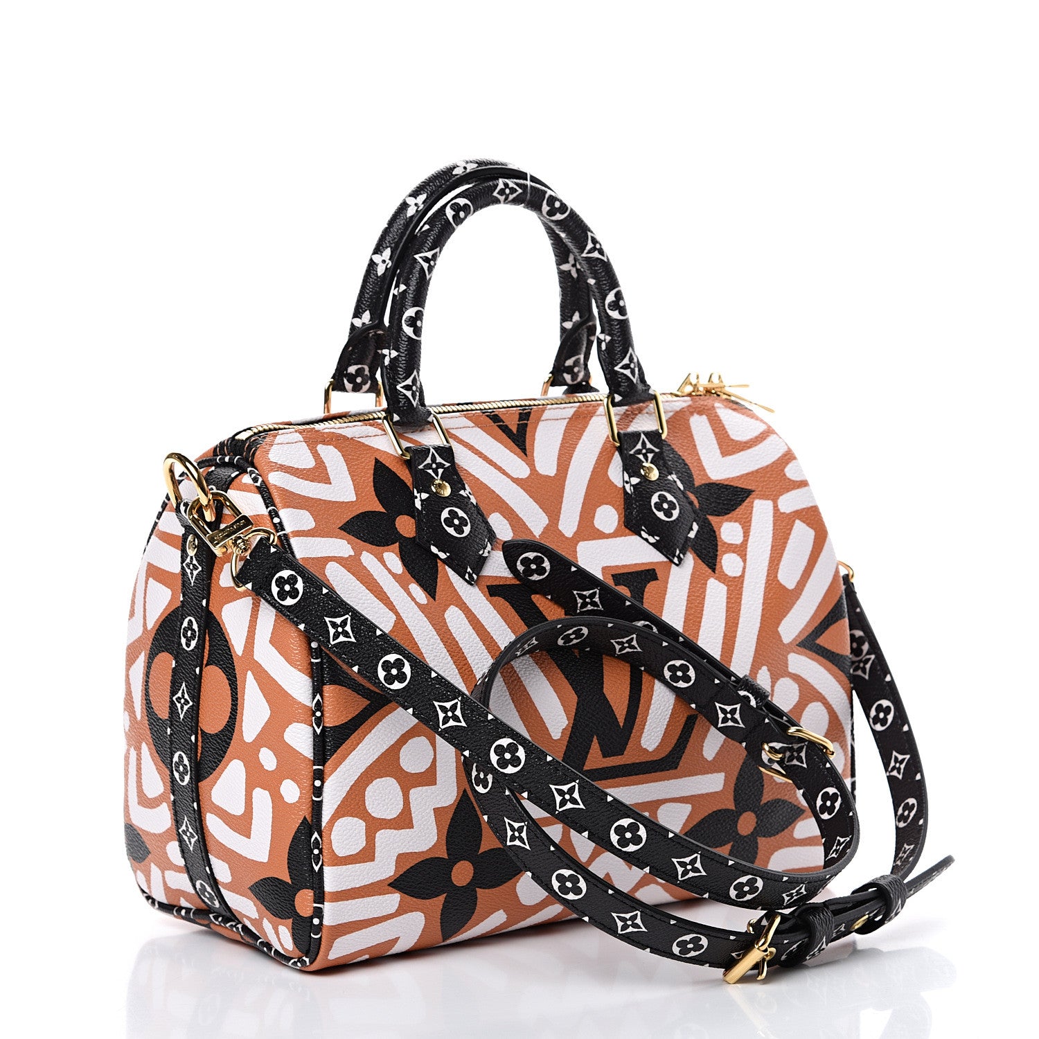 Louis Vuitton Monogram Giant Crafty Speedy Bandouliere 25 Creme Caramel 2 of 9