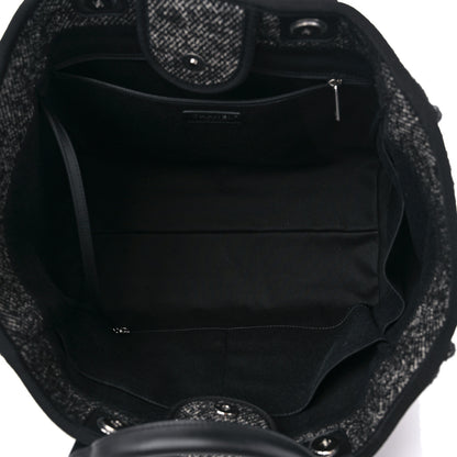 Chanel Mixed Fibers Calfskin Medium Deauville Tote Black 5 of 9