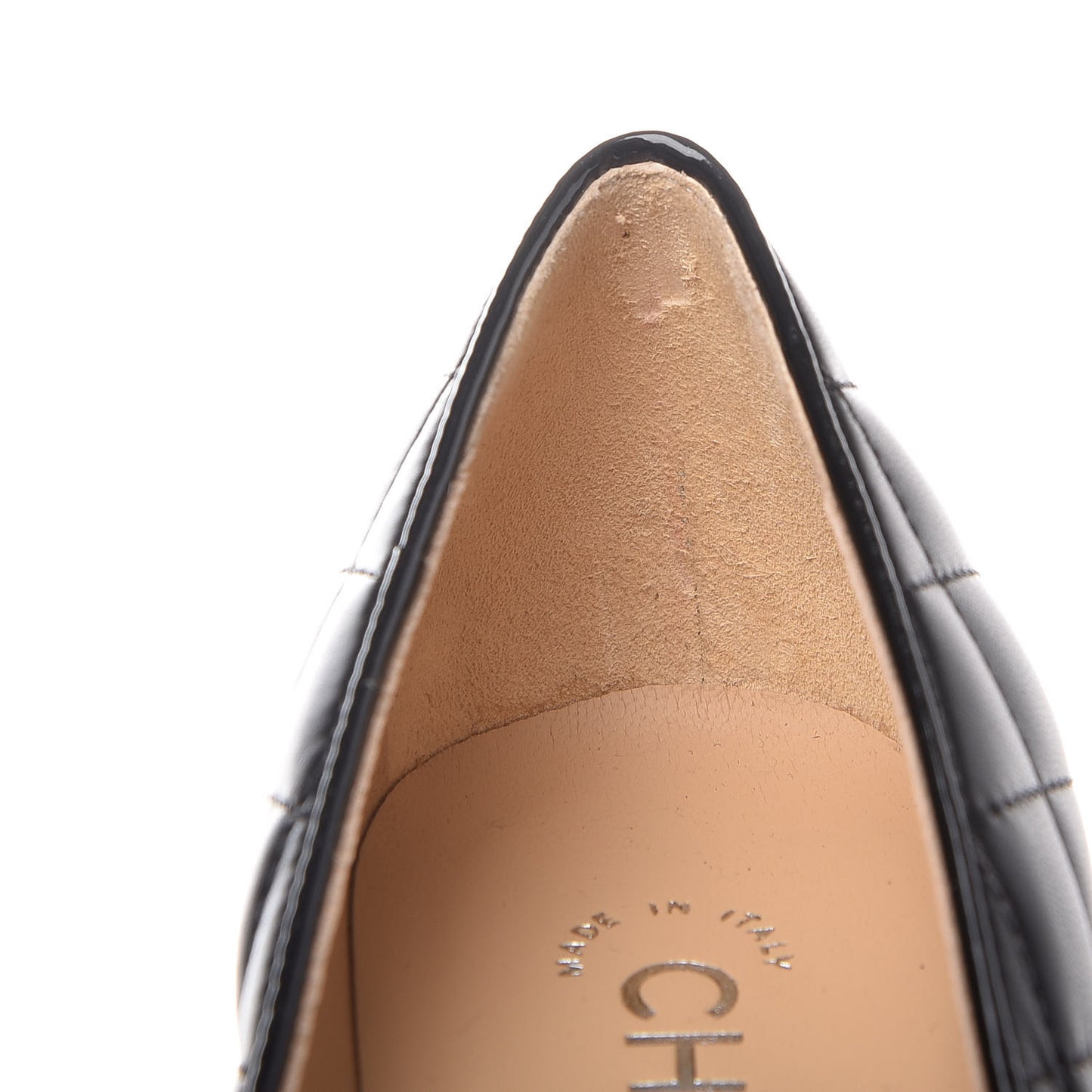 Lambskin Suede Quilted Cap Toe Pumps 38 Black