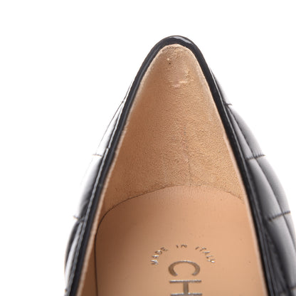 Chanel Lambskin Suede Quilted Cap Toe Pumps 38 Black 8 of 10