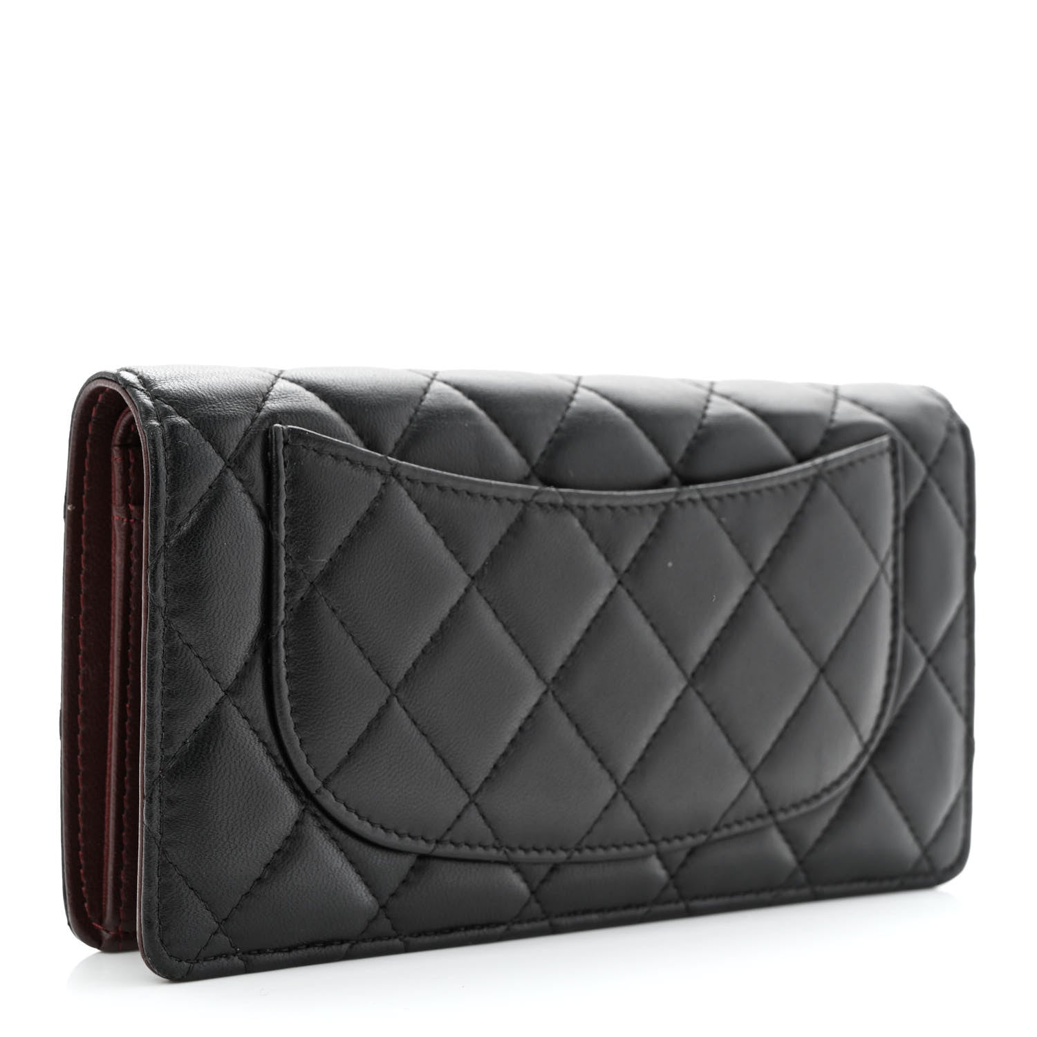 Chanel Lambskin Quilted Yen Wallet Black 3 of 12
