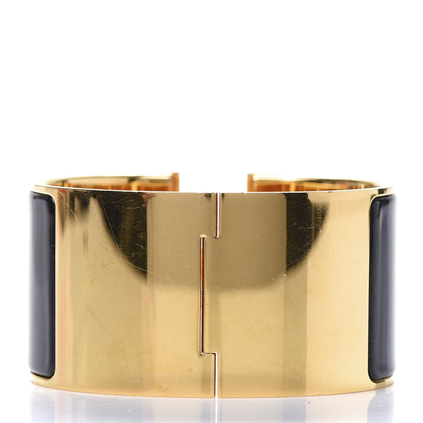 Enamel Extra Wide Clic Clac H Bracelet GM Black