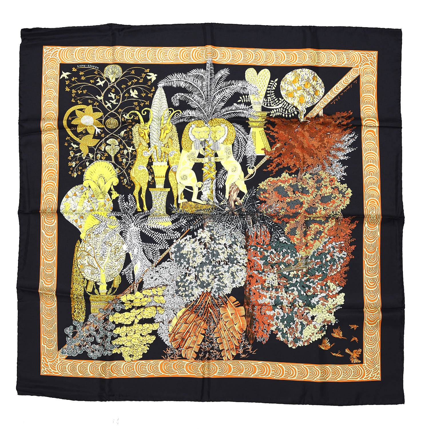 Hermes Silk Les Legendes de L'Arbre Scarf 90 1 of 7